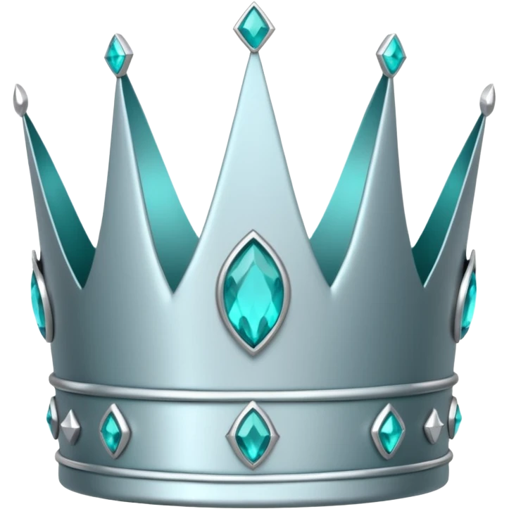 silver feminine crown with teal gems emoji