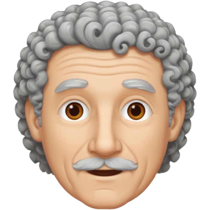 Old white man, curly hair, no beard, no mustache emoji
