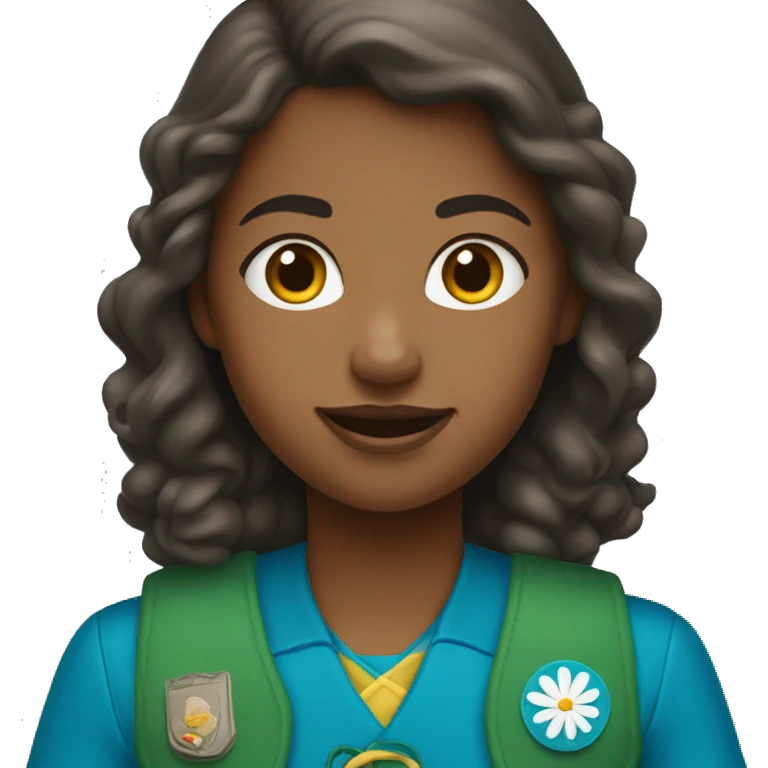 Girl Scout Daisy troop member in blue vest emoji
