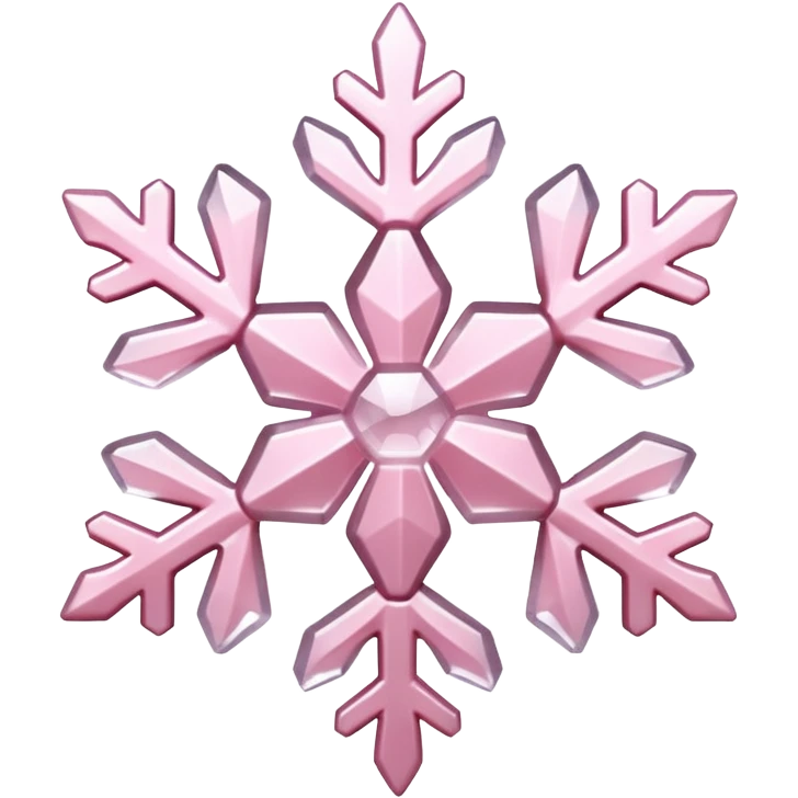 pale pink snow flake 3d bold ice translucent texture emoji