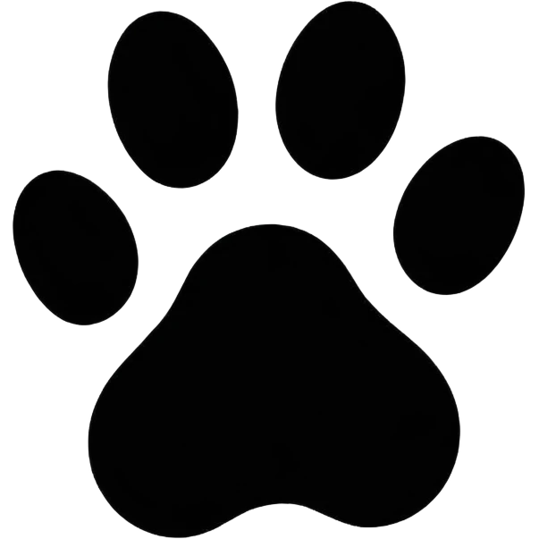 Black outline dog paw print emoji