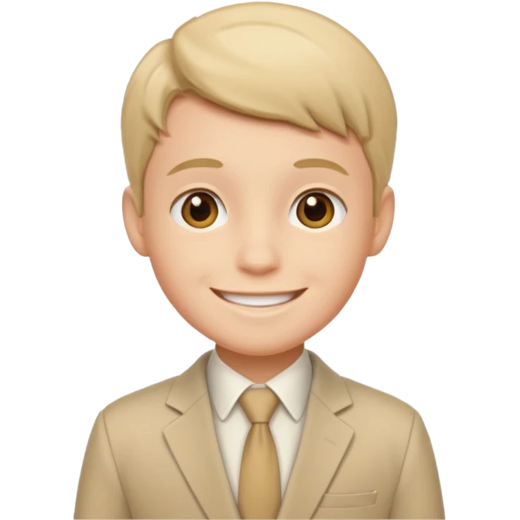 birthday  boy in biege siit emoji