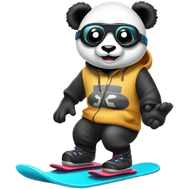panda riding a snowboard  emoji