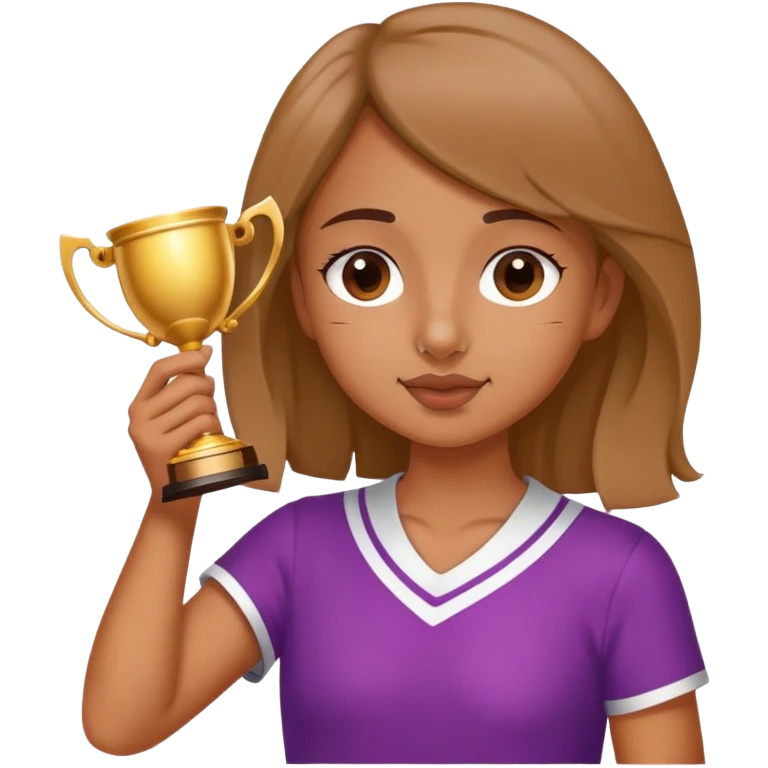 Girl holding nose trophy emoji