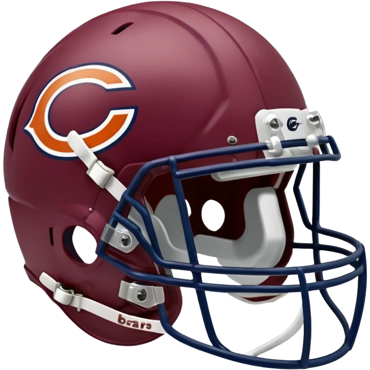 The Washington commanders football helmet and the Chicago Bears football helmet facing each other emoji