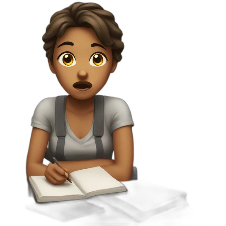 Girl study hungry Angry emoji