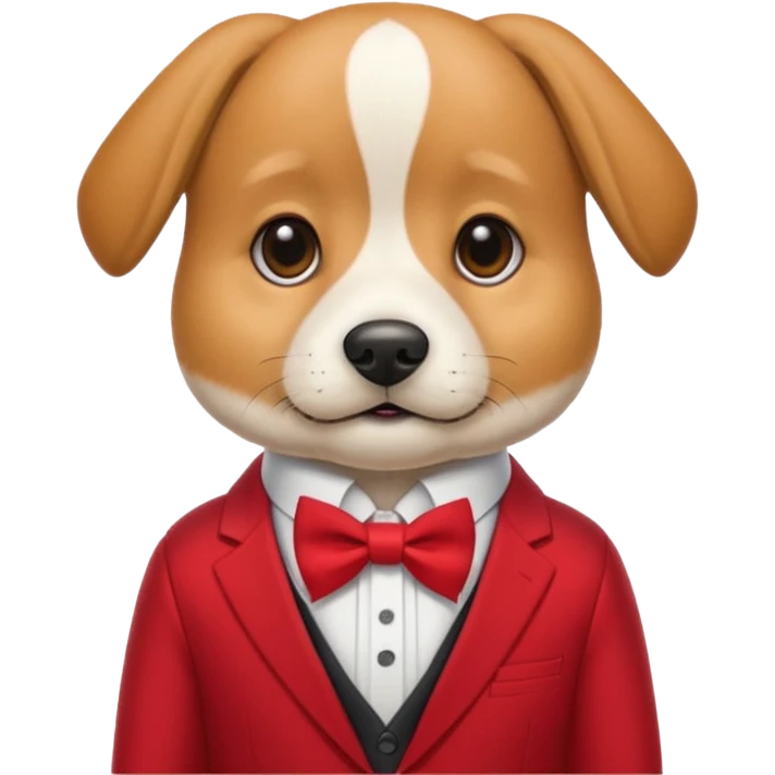 german Dog with NeckBow in red suit. emoji