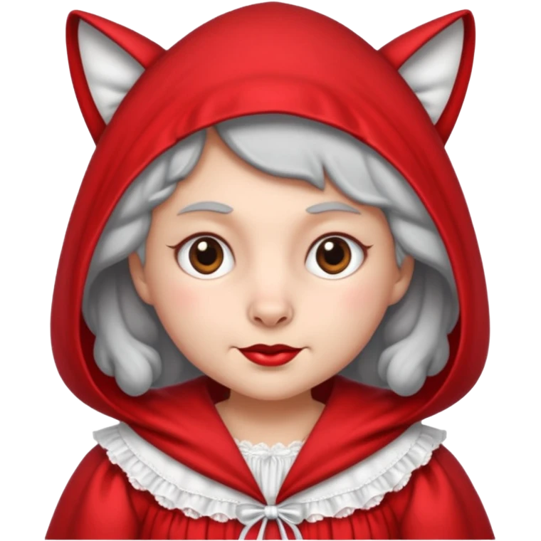 The Big Bad Wolf put on Little Red Riding Hood's grandmother's clothes. emoji