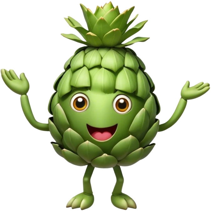 Dancing artichoke with eyes emoji