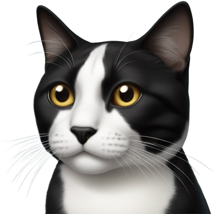 Tuxedo cat with black face  emoji