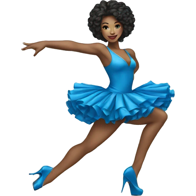 Heels dancer girl wearing blue emoji