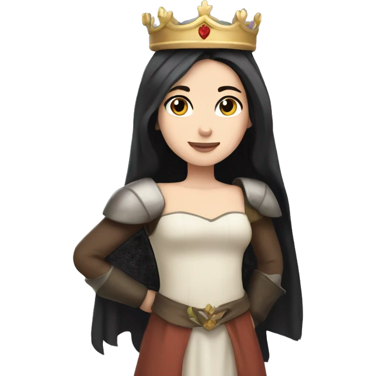 PRINCESS WHITE SKIN, STRAIGHT DARK HAIR, WITH PRINCESS CROWN, WITH MEDIEVAL PRINCESS CLOTHES emoji