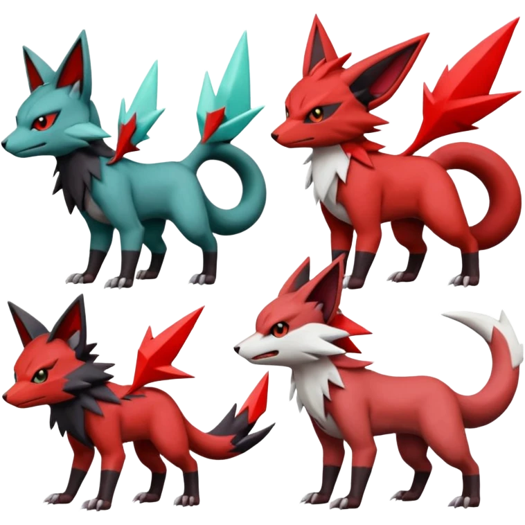 Noivern-Litten-Zoroark-ZANGOOSE full body emoji