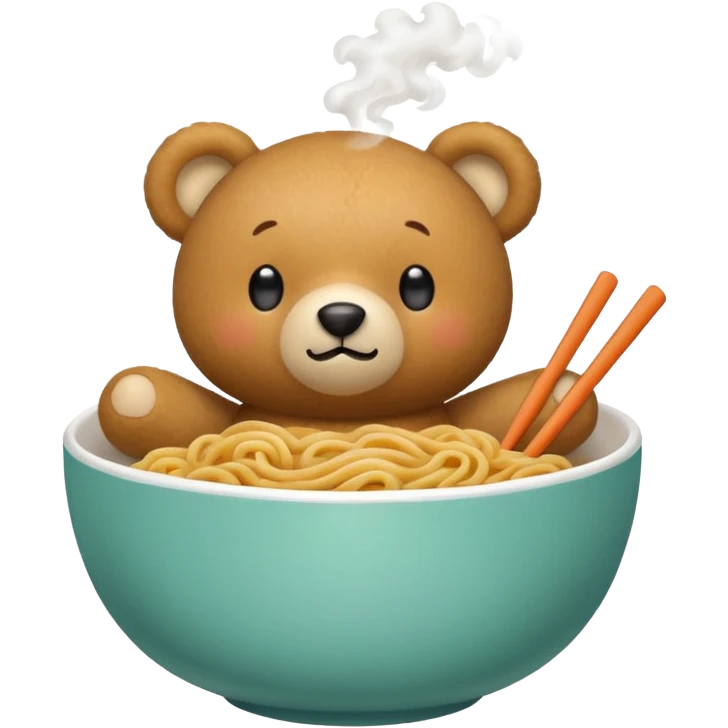 Make noodle in teddy bowl emoji