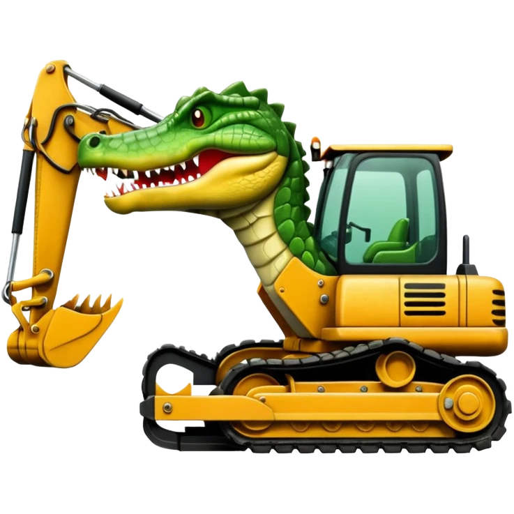 Crocodile in excavator emoji