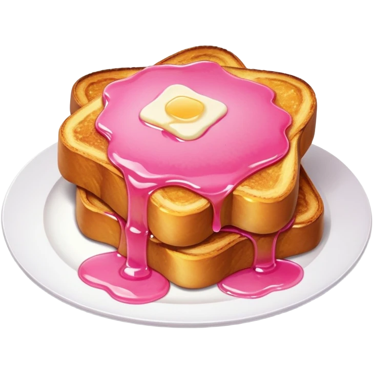 pink french toast with maple syrup emoji