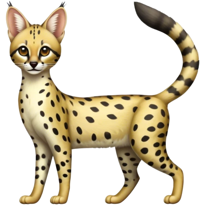 Serval-Genet-Civet-hybrid, full body emoji
