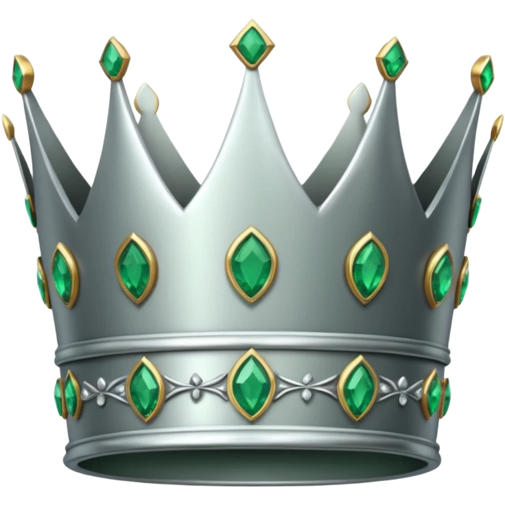 silver crown with emeralds emoji