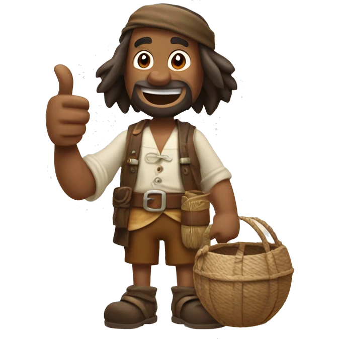 generate an emoji of robinson crusoe giving thumbs up emoji