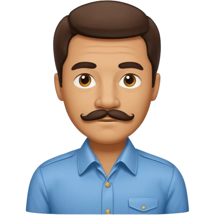 Retro 70s man face emoji