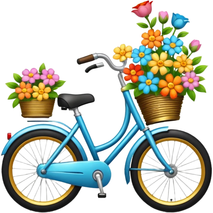 Cycle with flowers emoji