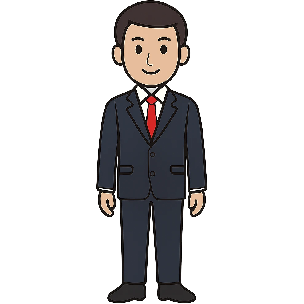 flat toon style business suit emoji