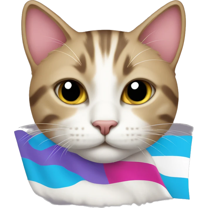 cat with trans flag emoji