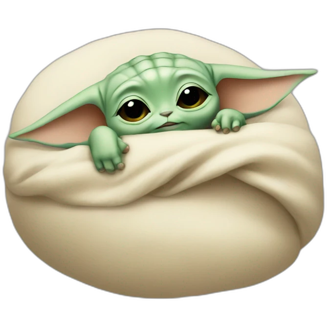 baby yoda sleeping sweetly emoji