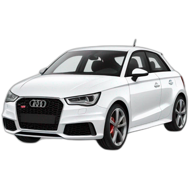 Un chat blanc sur une Audi S1 blanche emoji