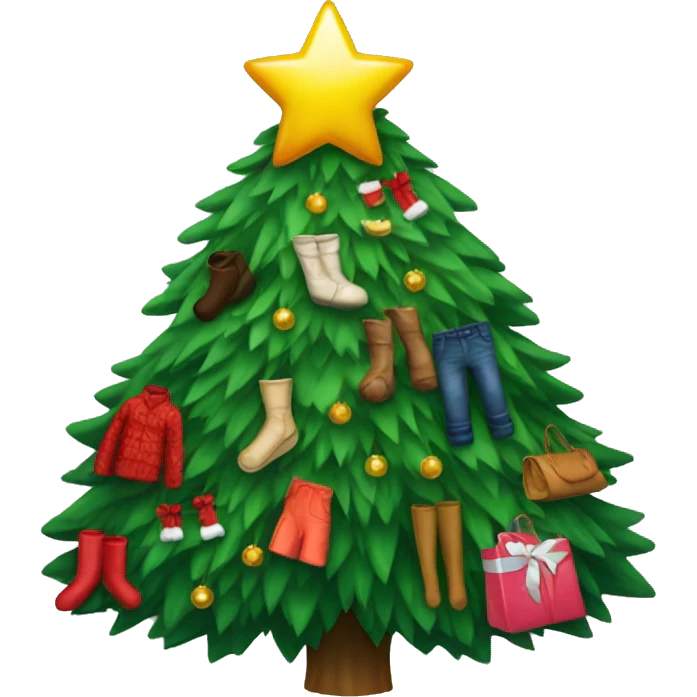 Christmas tree with clothes on it emoji