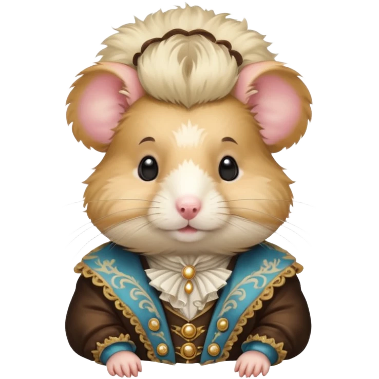 rococo fancy hamster with wig emoji