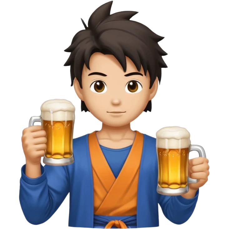 Sangoku with a beer in the hand  emoji