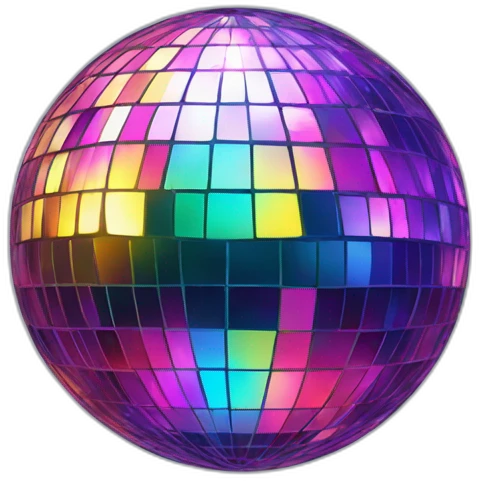 colorful disco ball with sparkles emoji