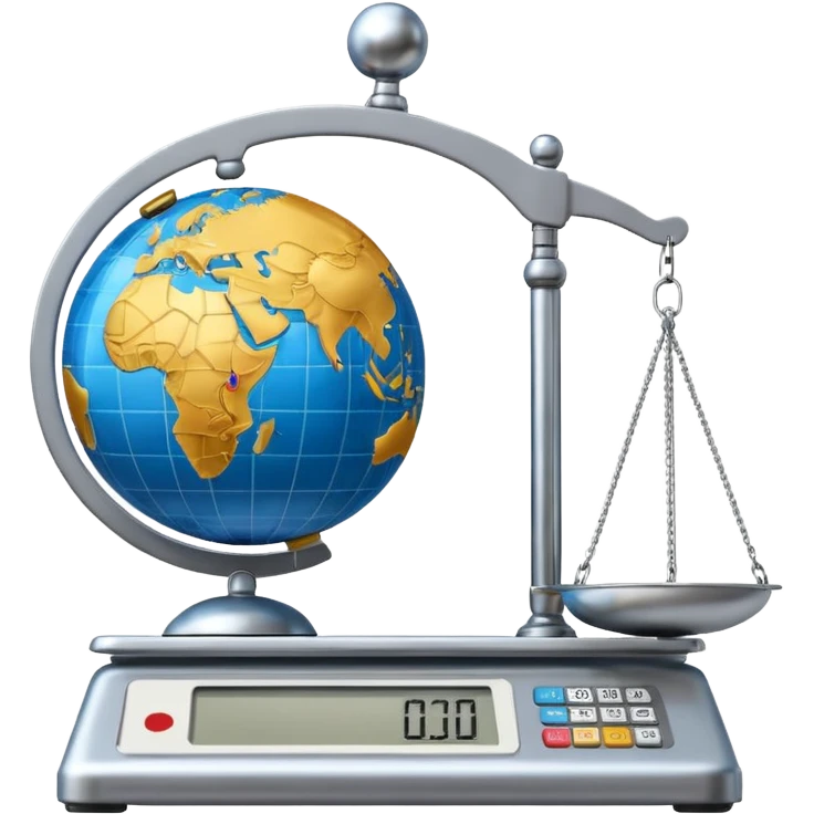A globe on a weighing scale emoji