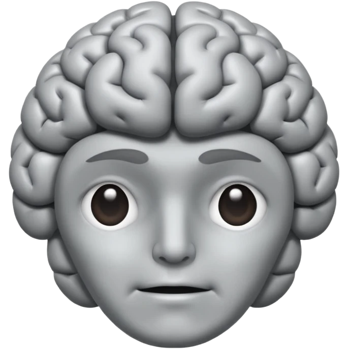 A brain with a relaxed face  emoji