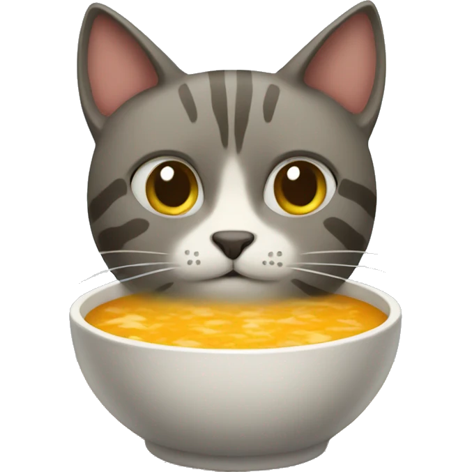 A cat full of soup emoji