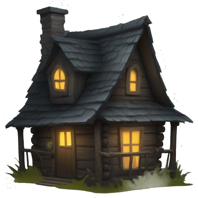 Haunted cabin in the woods  emoji