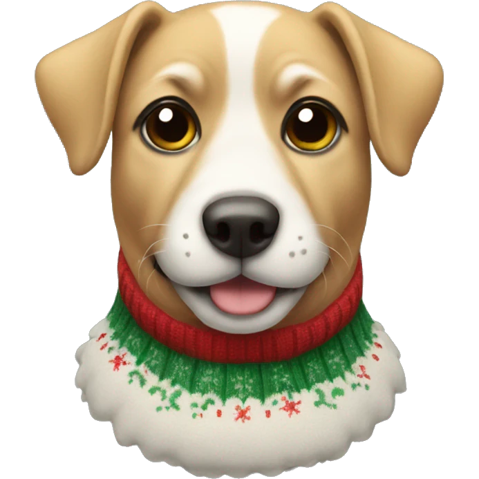 Dog wearing christmas sweater emoji