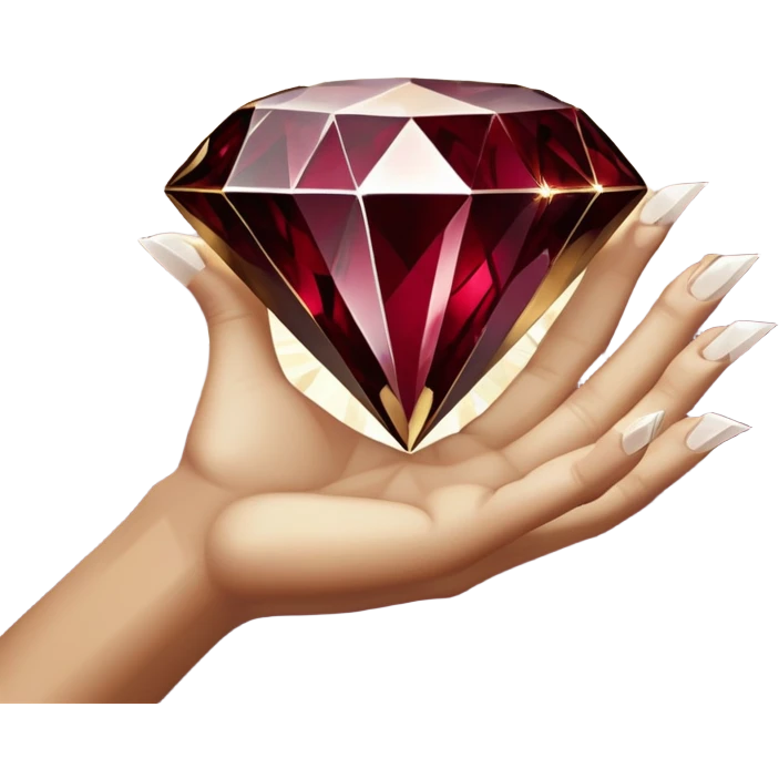 White pov hand outline gripping a shattered diamond prism, light shards projecting luxury items, deep burgundy (#4A0E27) and onyx (#000000) background with metallic gold (#FFD700) fractures, dramatic chiaroscuro lighting, edgy opulence emoji