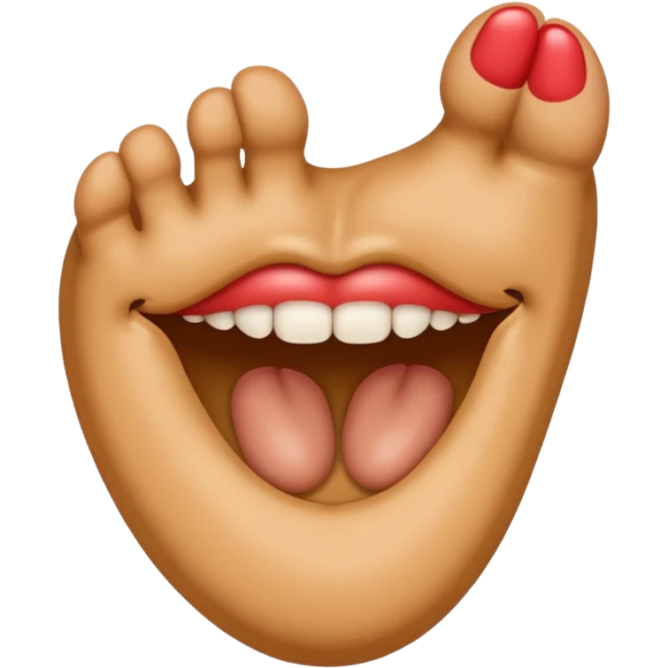 Foot in emoji mouth emoji