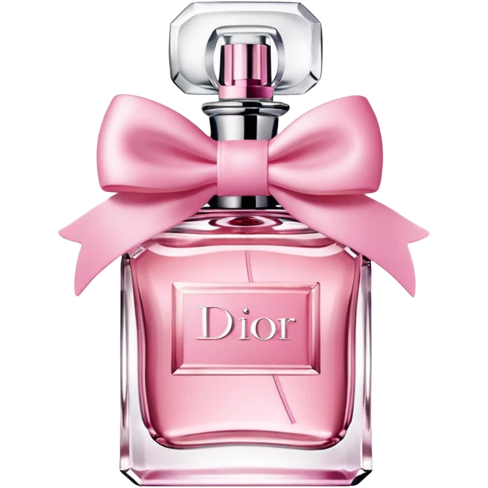 Miss Dior perfume bottle with bow, delicate, luxury emoji