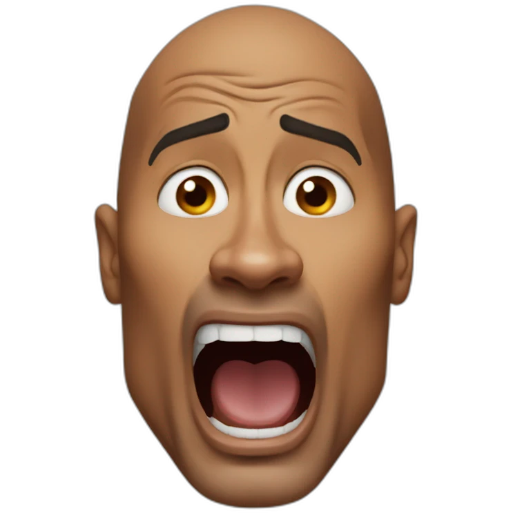 dwayne johnson screaming emoji