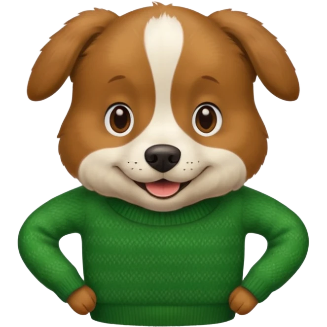 dog wear a green sweater emoji