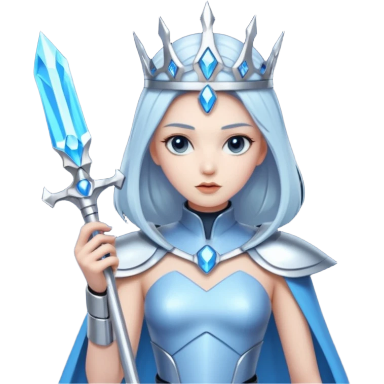 Cyber Queen – holo scepter + chrome belt,Blue Queens. emoji