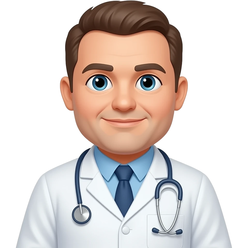 42 Yrs Fatty Doctor with no head hair emoji