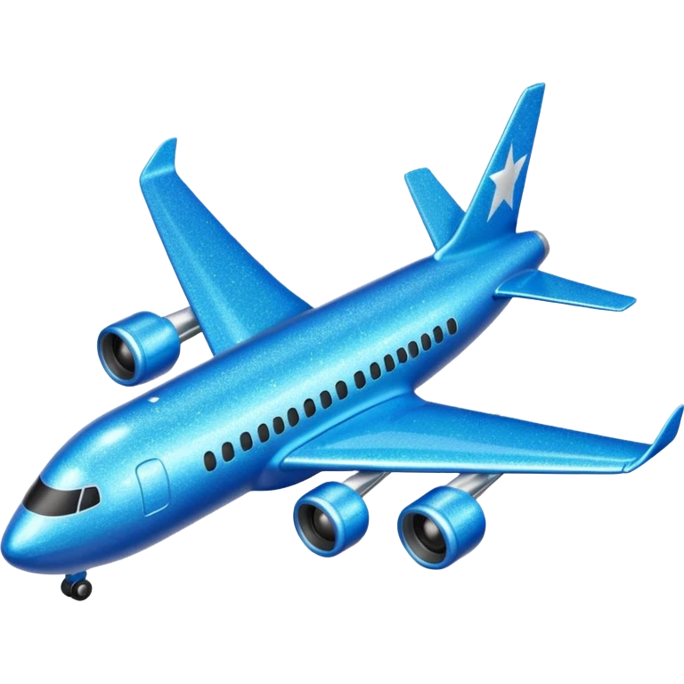 Glitter blue avião emoji