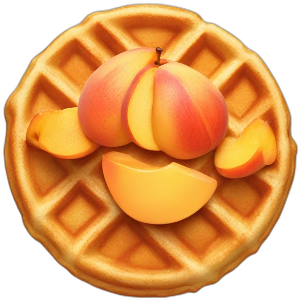 Waffle, peach emoji