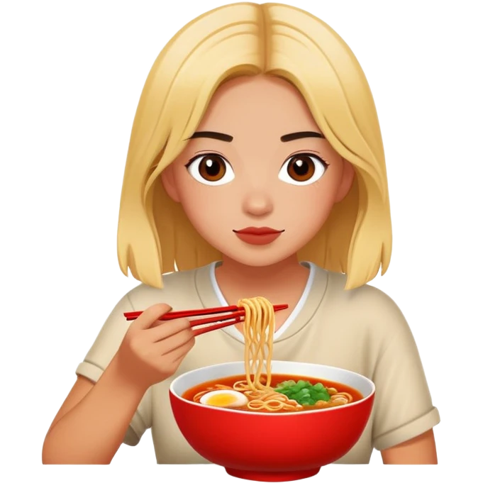 zoe tarrach eating buldak ramen emoji