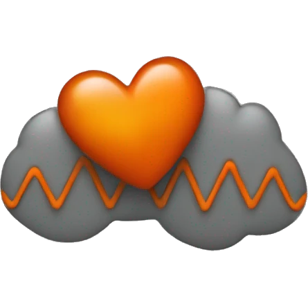 a heartbeat sound in progressive gray to burnt orange color
 emoji