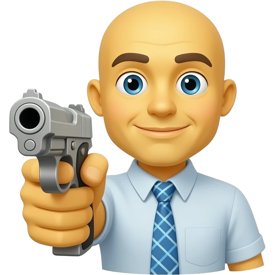 Yellow emojis.com holding gun emoji